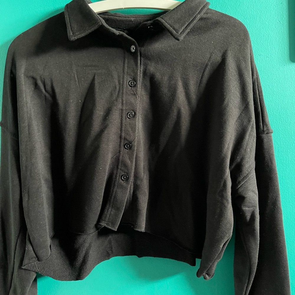 Cropped button up cardigan